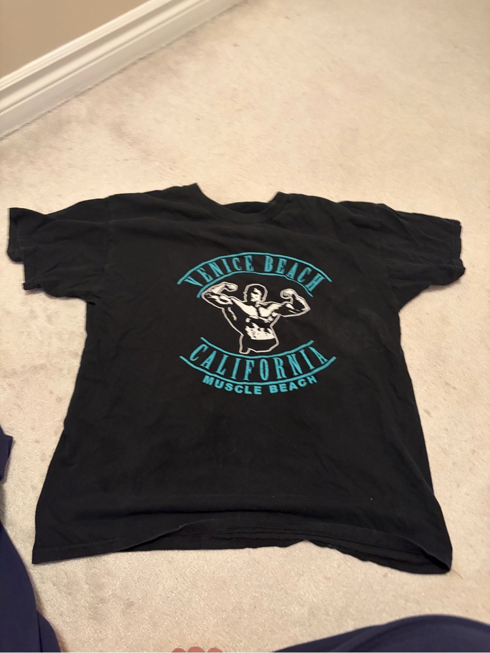 Venice Beach California Muscle Beach Black Graphic Tee